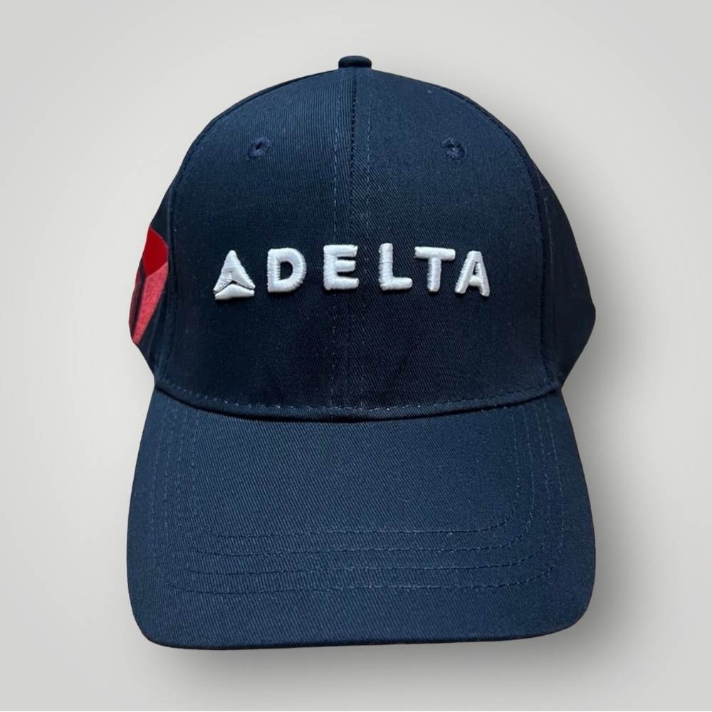 Delta Air Lines Head Gear Baseball hat One size fits most Black Logo New